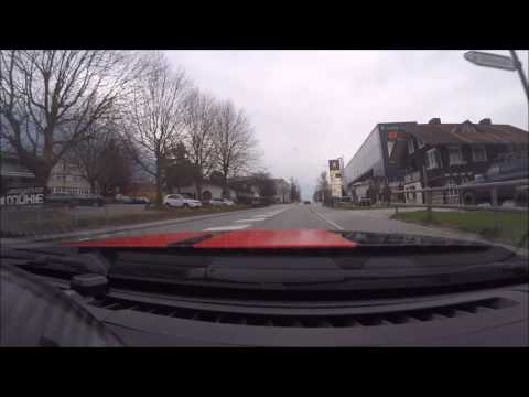 Drive to Liechtenstein from Ruggell to Balzers with a 2014 Ford Mustang Shelby GT500 Cabrio