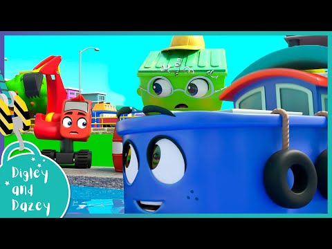 Uh Oh! Mrs. Skip Gets Stuck on a Boat! | @DigleyandDazey  | Vehicle Kids Cartoons
