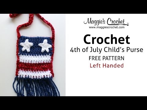 Patriotic Child's Purse Free Crochet Pattern - Left Handed