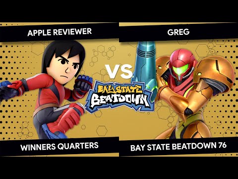 Bay State Beatdown 76 - Greg (Samus) vs Apple Reviewer (Mii Brawler) - Winners Quarters