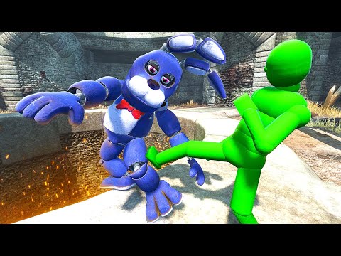 Kicking FNAF Animatronics Into Pit - Overgrowth Mods Gameplay