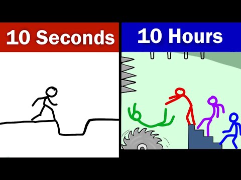 Stickman Parkour 2 Animation in 10 seconds vs 10 hours | @flipaclip 