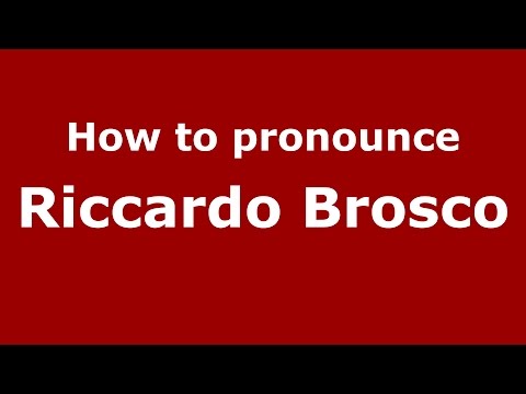 How to pronounce Riccardo Brosco (Italian/Italy)  - PronounceNames.com