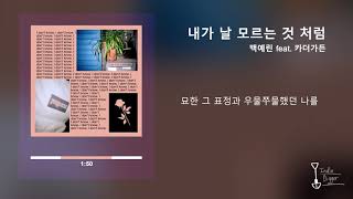 백예린(Yerin Baek) - 내가 날 모르는 것처럼 (ft. Car, the Garden) 가사 lyrics