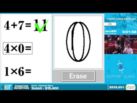 TASBot plays Brain Age by micro500, xy2_ in 20:06 - Awesome Games Done Quick 2016 - Part 154