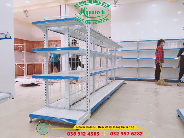 Mô hình giá kệ cửa hàng văn phòng phẩm tại An Giang | Kệ siêu thị miền nam Hanatech 036 912 4565