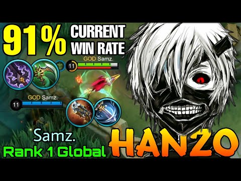 91% Current Win Rate Hanzo MVP 14,3 Point! - Top 1 Global Hanzo by Samz. - Mobile Legends