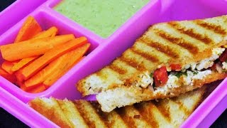 Grilled Paneer Sandwich Recipe | Kids lunchbox idea by madhurasRecipe |