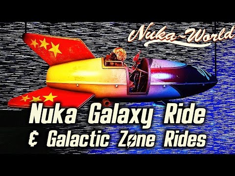 Fallout 4 Nuka-World DLC - Riding Nuka Galaxy Ride & Other Galactic Zone Rides