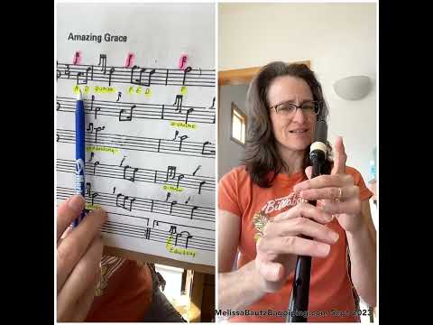 Amazing Grace practice chanter lesson Bar 1 only