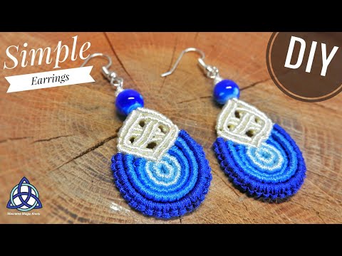 Green Macrame Beaded Earrings Tutorial EASY Macrame Craft Idea