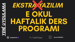 E Okul Haftalık Ders Programı Milli Eğitim Bakanlığı Resmi Uygulama
