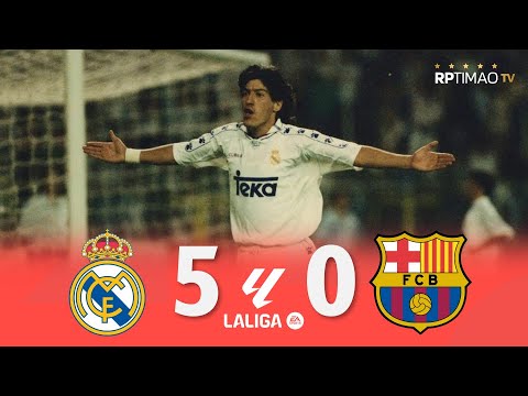 Real Madrid 5 x 0 Barcelona (Zamorano Hat-Trick) ● La Liga 94/95 Extended Goals & Highlights ᴴᴰ