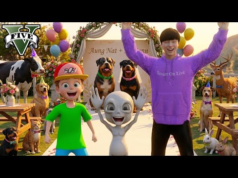 ကျွန်တော်တို့ခွေးလေး အောင်နက်ကို မင်္ဂလာဆောင်ပေးခဲ့တယ် | Aung Nat Wedding in GTA V