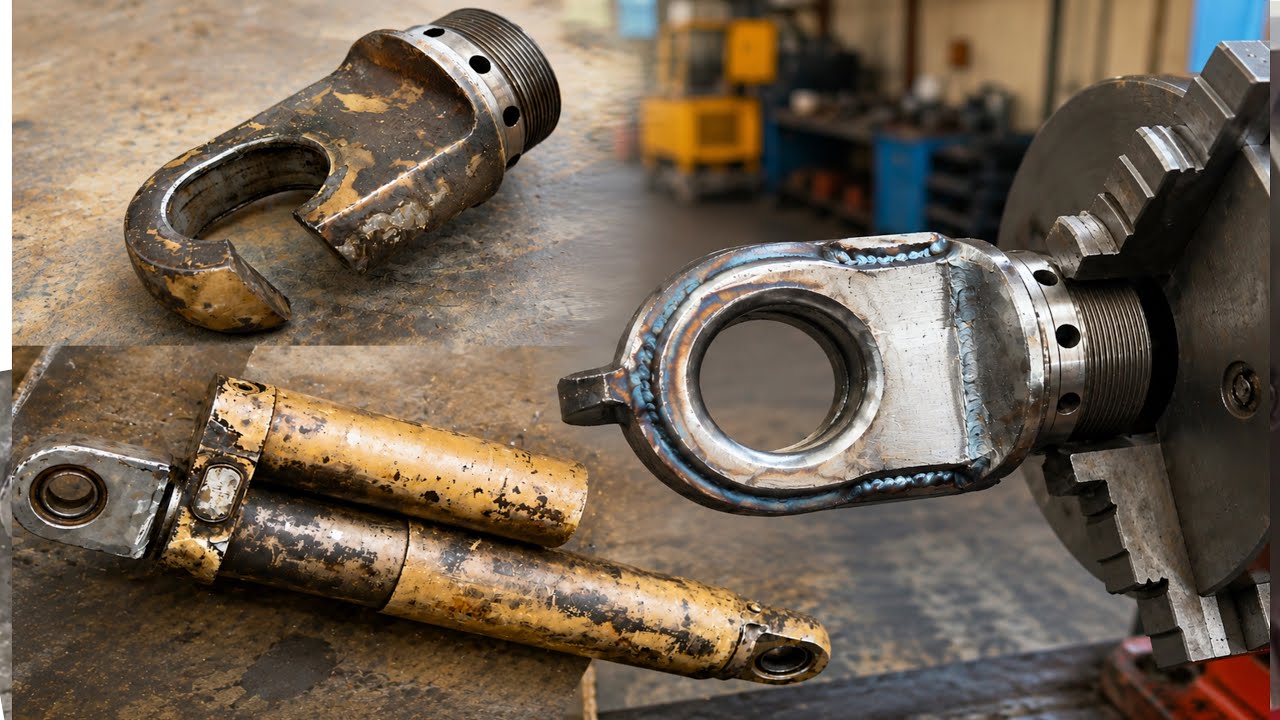 Beyond Repair? Severely Bent Hydraulic Cylinder Rod Rebuilt! 🔥