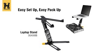 Video thumbnail for Hercules DG400BB Laptop Stand Easy Set Up Easy Pack Up! (Timelapse) by HERCULES STANDS