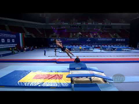 HUNTER Merrill (USA) M - 2022 Trampoline Worlds, Sofia (BUL) - Q Double Mini Exercise 1