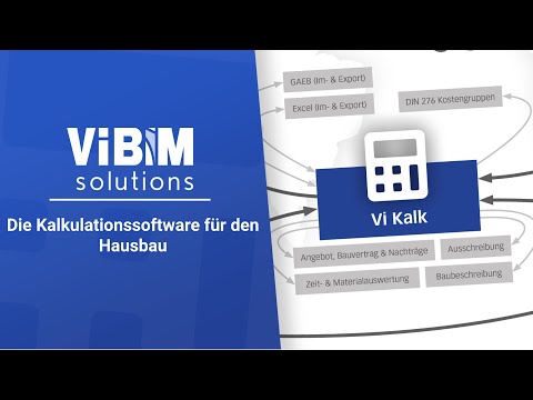 Vi BIM solutions - Vi Kalk - Kalkulationssoftware für den Hausbau