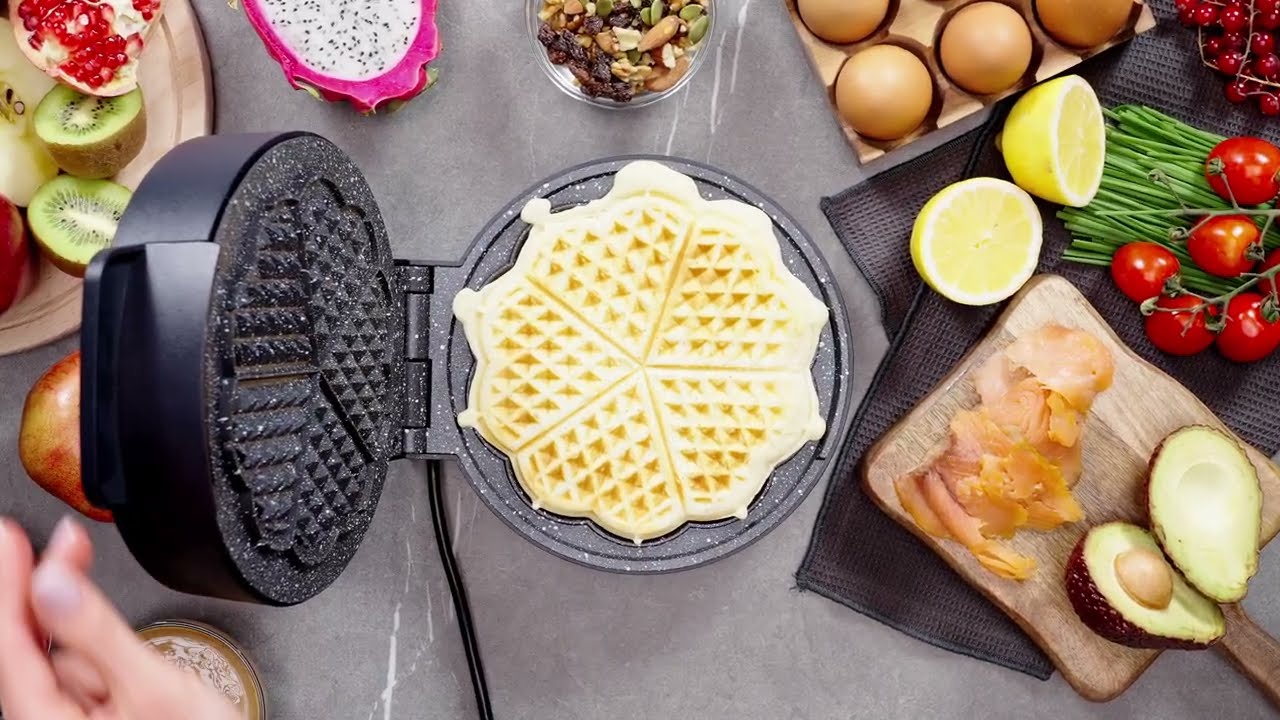 Aparat pentru vafe Biovita YUMMY, 1000 W, plăci ceramice
