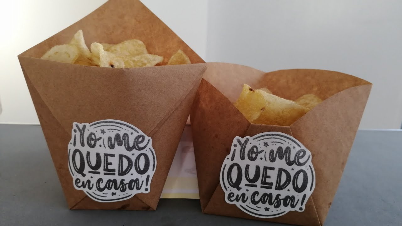 COMO HACER BOLSITAS DE PAPEL PARA PAPA FRITAS / POTATO CHIPS BAGS