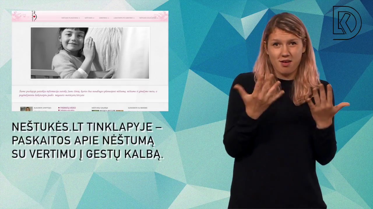 Nestukes.lt tinklapyje - paskaitos apie nėštumą su vertimu į gestų kalbą