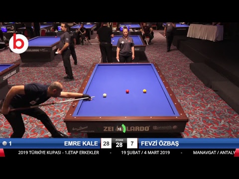 EMRE KALE & FEVZİ ÖZBAŞ Bilardo Maçı - 2019 TÜRKİYE KUPASI 1. ETAP ERKEKLER-3.TUR