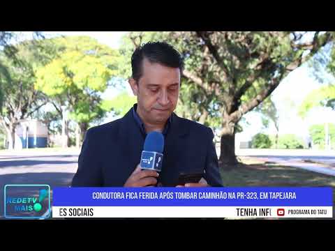 Condutora fica ferida após tombar caminhão na PR-323, em Tapejara