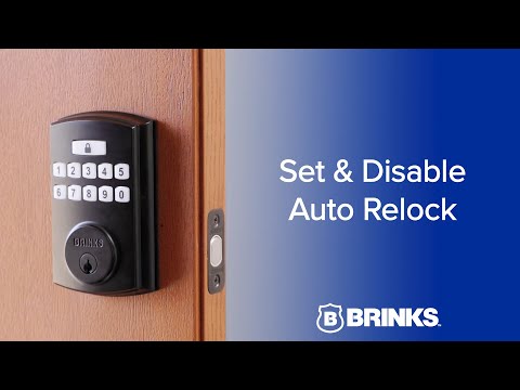 Brinks Electronic Deadbolt -  Set and Disable Auto Relock