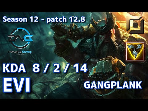 【KRサーバー/Unranked】DFM Evi ガングプランク(Gangplank) VS EG jojopyun アカリ(Akali) TOP -Patch12.8 KR Ranked【LoL】