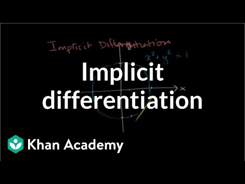 Implicit Differentiation Example Walkthrough Video Khan Academy