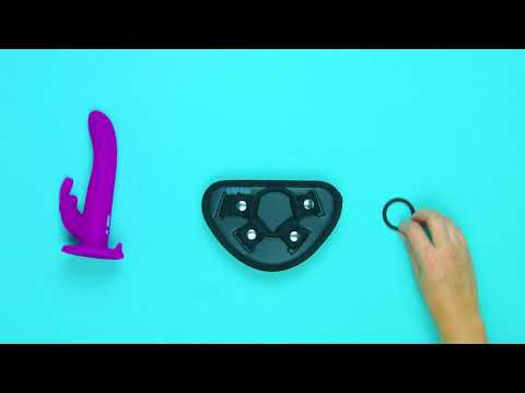 Happy Rabbit - Vibrating Strap-On Harness Set Purple Belden Bağlamalı Vibratör