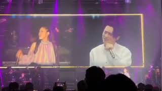 Korean singer Gummy celebrating her 20 year debut. Husband Jo Jung-Suk sings with her on stage