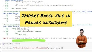 missing optional dependency xlrd ( read excel file in python) | Jupyter Notebook