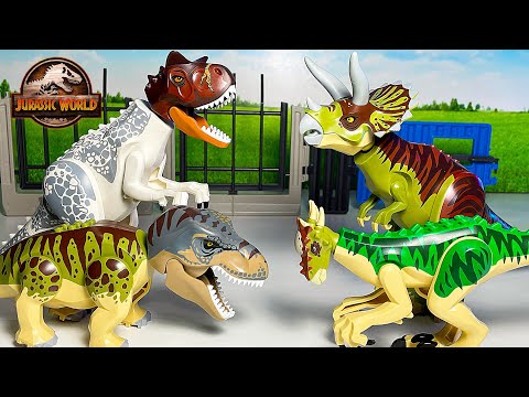 Hybrid LEGO Dinosaurs Toys Zoo Jurassic World! T-Rex Carnotaurus Velociraptor Ankylosaurus