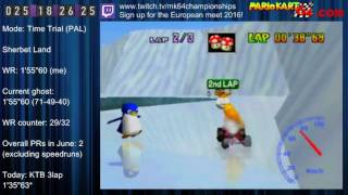 MK64 - former world record on Sherbet Land - 1'55"57 (NTSC: 1'36"12)