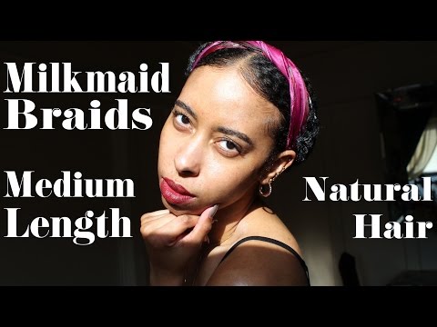 Milkmaid Braids w/ a Scarf | Medium Length Natural Hair | Channeling My Inner Frida Video