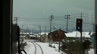 preview picture of video '(Snow scene)Train front view  磐越西線・前面展望 北五泉駅から五泉駅(真冬)'