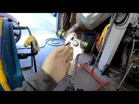 part#8 crx  hood and bumper  restoration. getting  some high build primer surfacer on.