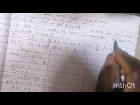 JAMB/UTME PAST QUESTIONS : POLYNOMIAL #mathematics #jamb #utme #calculation #MATHS #polynomials