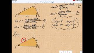 Kotne funkcije v pravokotnem trikotniku