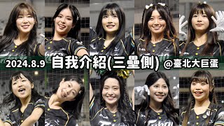 【台湾チア】2024.8.9 台鋼雄鷹主場 Wing Stars 4局下結束後自我介紹(三壘側) @台北大巨蛋