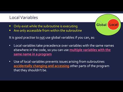 Subprograms, Local Variables & Structured Programming