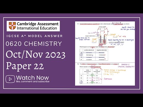 IGCSE Chemistry Paper 22 - Oct/Nov 2023 - 0620/22/O/N/23 (Q1-21) SOLVED