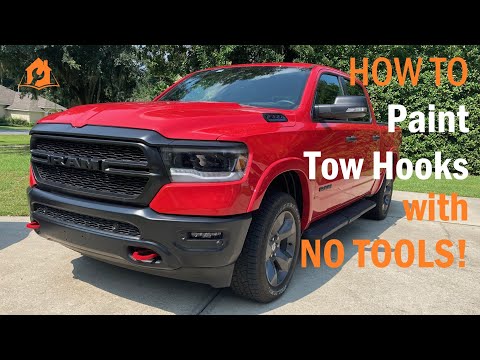 HOW TO Paint Truck Tow Hooks with NO TOOLS!  Quick & Easy!
