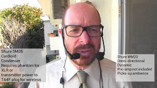 Video thumbnail for Shure headworn mic comparison SM35 cardioid/phantom vs WM20 omni/dynamic by NewsCraft