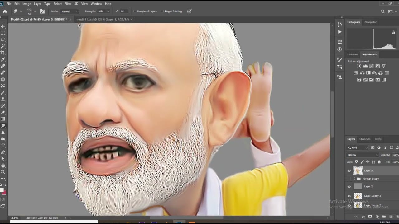 advanced caricature manipulation of narendra modi by artisa