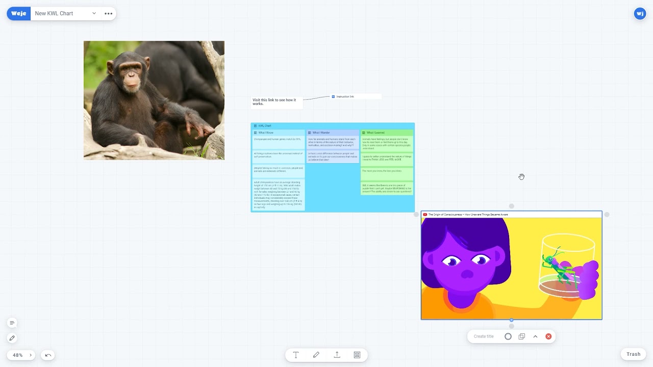 KWL chart example | Template KWL chart by Weje