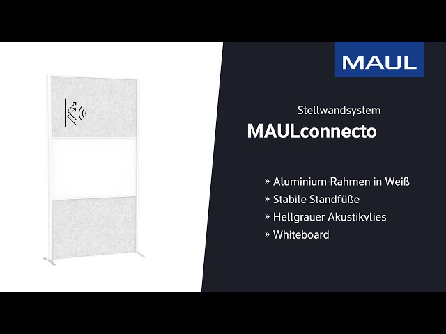 Vidéo teaser pour Stellwandsystem MAULconnecto - 2x hellgrauer Akustikvlies, Whiteboard - 9613002