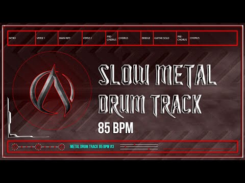 Slow Metal Drum Track 85 BPM (HQ,HD)