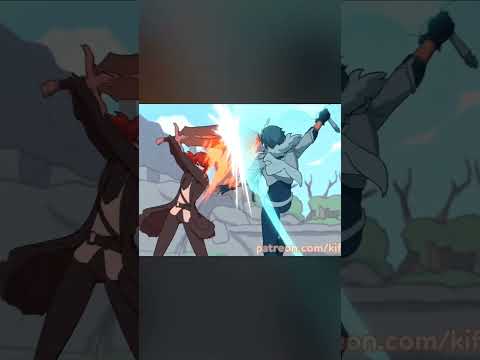 diluc vs kaeya spar (#genshinimpact fan animation) #diluc #kaeya #animation